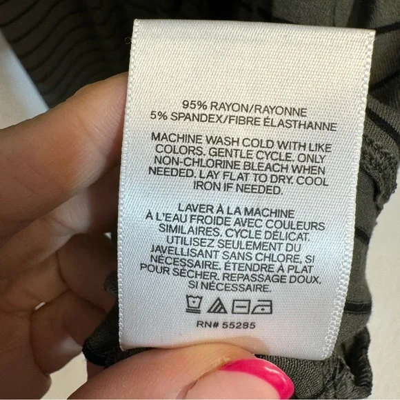 Express Green Stripe V neck mock wrap dress Womans SM - Picture 8 of 8